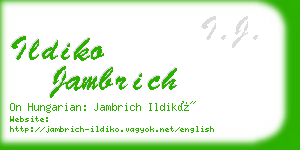ildiko jambrich business card